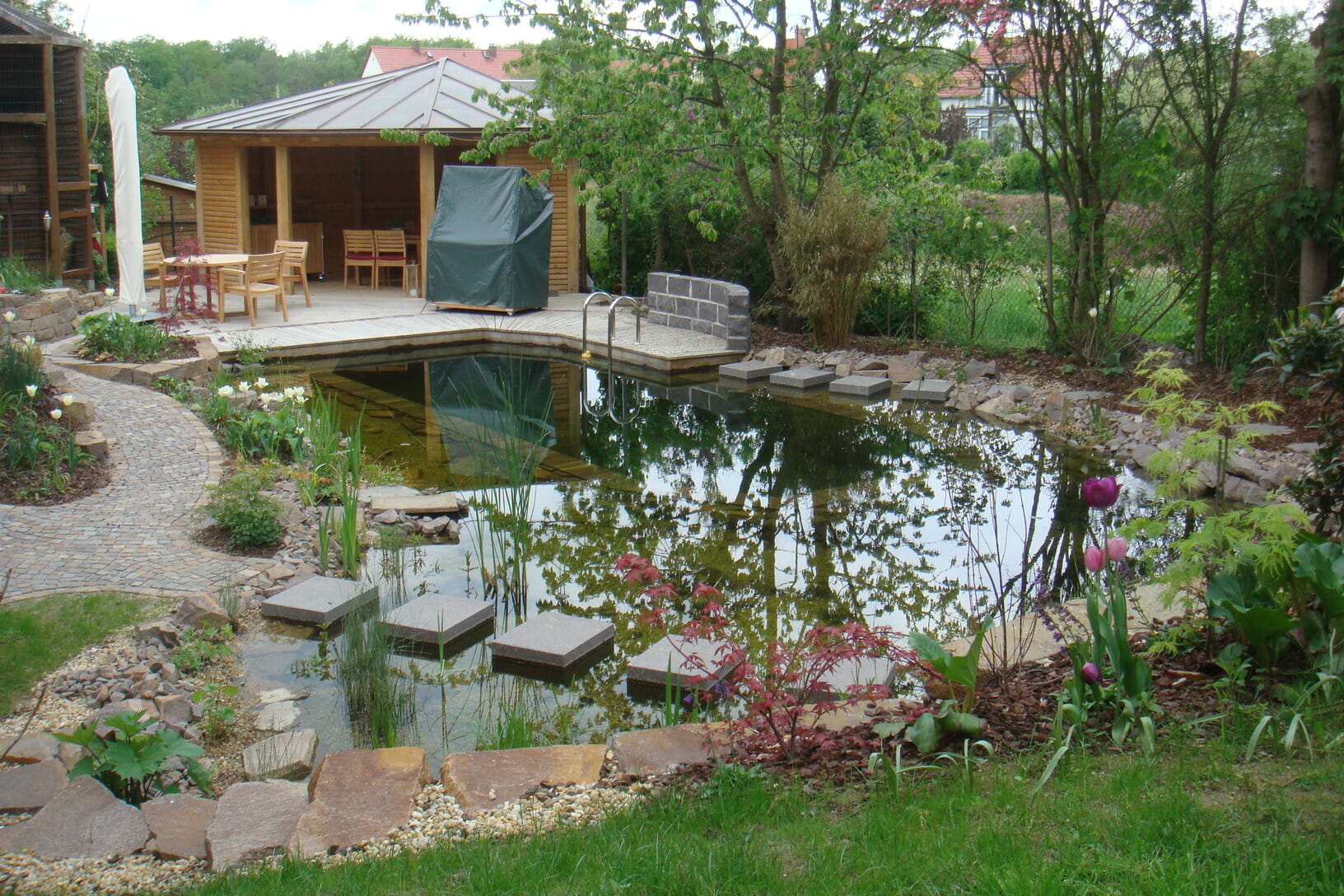 Teiche, Bachläufe und Wasserspiele